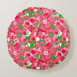 Almofada Redonda Padrão dos quadrados retrorreflectores