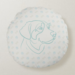 Almofada Redonda Padrão Dourado Retriever