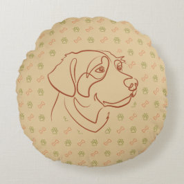 Almofada Redonda Padrão Dourado Retriever