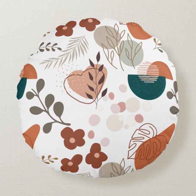 Almofada Redonda Padrão estético BOHO A10 (Frente)
