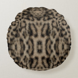 Almofada Redonda Padrão Exótico da Leopardo-da-Nevada Impressão Ani