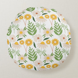 Almofada Redonda Padrão Floral