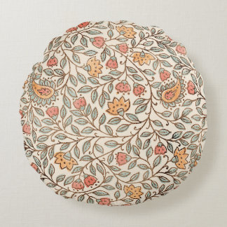 Almofada Redonda Padrão floral de bloco impresso indiano vintage