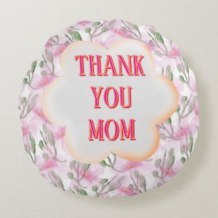Almofada Redonda Padrão floral em aquarela personalizado e customiz