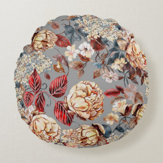 Almofada Redonda Padrão floral, estilo art nouveau