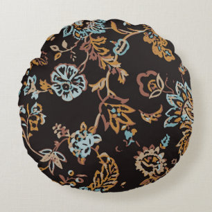 Almofada Redonda Padrão Floral Invisível da Vintage. Textura desenh