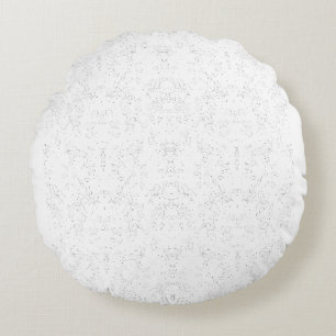 Almofada Redonda Padrão Floral Monocromático – Arte Elegante e Sem