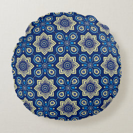 Almofada Redonda Padrão Floral na moda Boho Chic