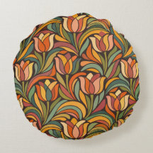 Padrão Floral Retro Arte Nova Decoração