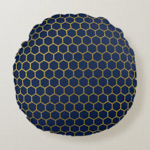 Padrão Geométrico do Hexágono Azul e Dourado do ma