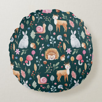 Almofada Redonda Padrão Infantil de Fada de Cadeias