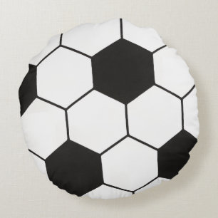 Almofada Redonda Padrão Inspirado em Bola de Futebol Impressão Geom
