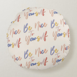 Almofada Redonda Padrão Motivacional Colorido