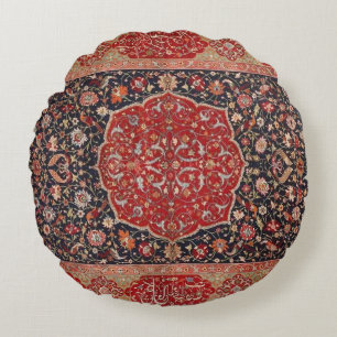Almofada Redonda Padrão Persa Antiquado, Padrão Oriental Vintage