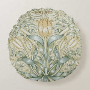 Almofada Redonda Padrão Romã Antigo William Morris Lírio