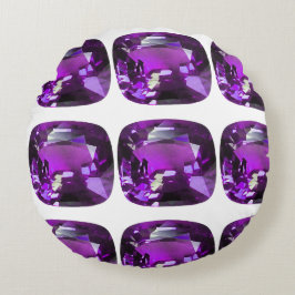 Almofada Redonda Padrão Roxo