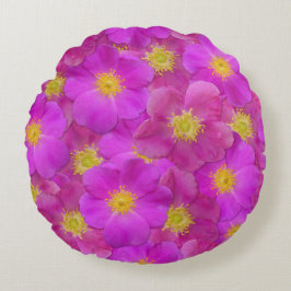 Almofada Redonda Padrão Selvagem de Rosa