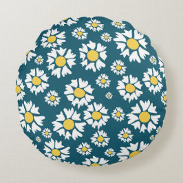 Almofada Redonda Padrão sem costura com flores