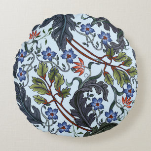 Almofada Redonda Padrão sem costura com flores no estilo de deco de