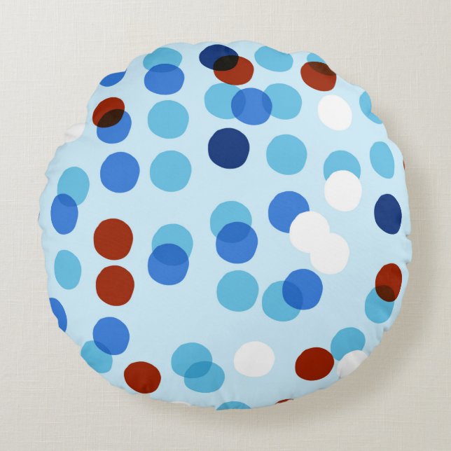 Almofada Redonda Padrão sem costura com ornamento de rabisco de abs (Frente)