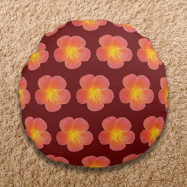 Almofada Redonda Padrão sem soldadura do Rosa de Moss Vermelho ativ