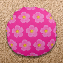 Almofada Redonda Padrão sem soldadura do Rosa do Moss rosa ativado