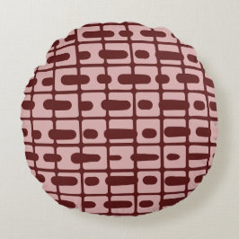 Almofada Redonda Padrão Simples de cor-de-rosa com Abstrato