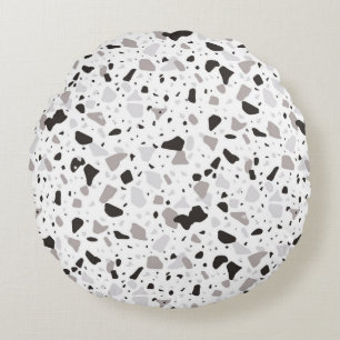 Almofada Redonda Padrão Terrazzo monocromático