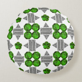 Almofada Redonda Padrão Verde