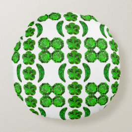 Almofada Redonda Padrão Verde Emerald