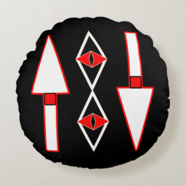 Almofada Redonda Padrão vermelho e preto,inspiração de tendência