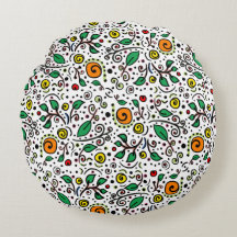 Padrões de Flor, cor de laranja, Berry em branco -