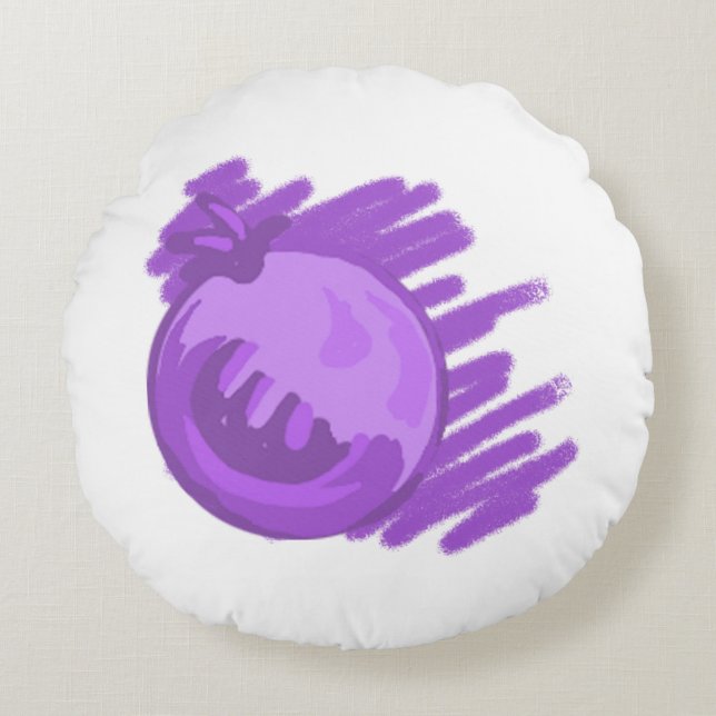 Almofada Redonda Padrões-frutas Aromas e Creme (Frente)