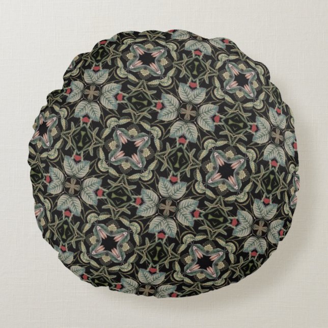 Almofada Redonda Padrões Geométricos Clássicos de Marrocos (Frente)