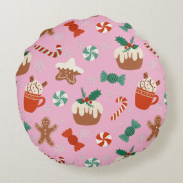 Almofada Redonda Padrões para Doentes de Natal Festivo