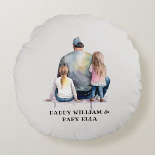 Almofada Redonda Pai e filhas personalizadas (9)