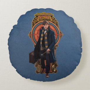 Almofada Redonda Painel NEWT SCAMANDER™ Walking Art Nouveau