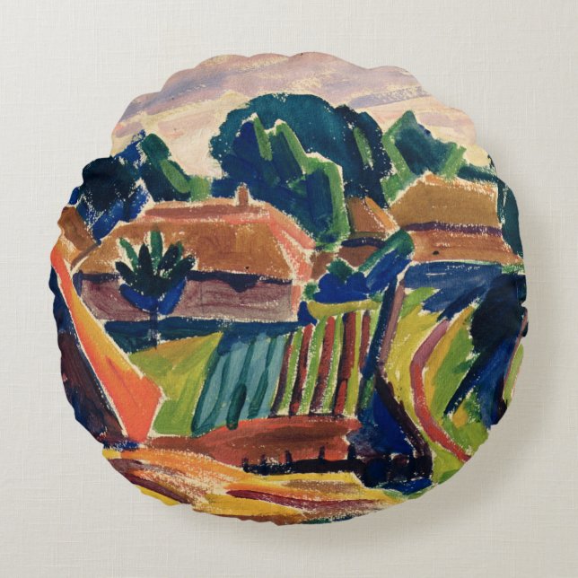 Almofada Redonda Paisagem, 1908-12 (Frente)