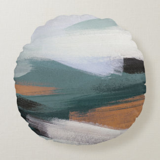 Almofada Redonda Paisagem de Abstrato versátil: acrílico artístico