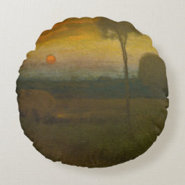 Almofada Redonda Paisagem noturna por George Inness (1889)