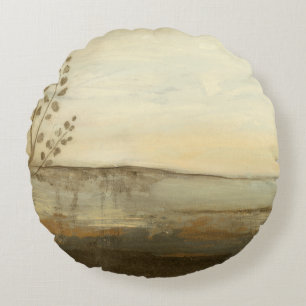 Almofada Redonda Paisagem solar moderna - Pintura a óleo