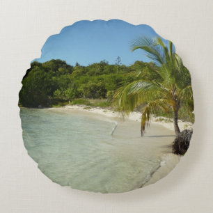 Almofada Redonda Paisagem tropical bonita de antiguan Beach