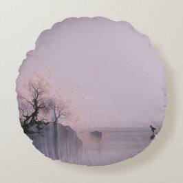 Almofada Redonda Paisagem Zen Minimalista