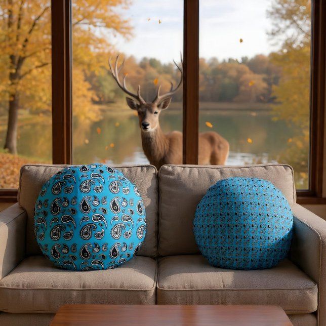 Almofada Redonda Paisley Playa (Criador carregado)