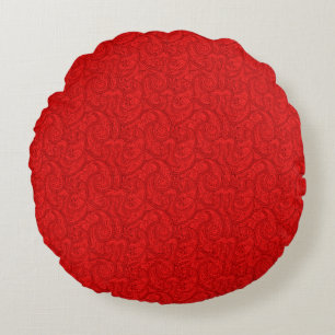 Almofada Redonda Paisley Vermelho
