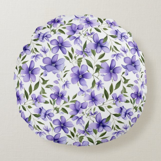 Almofada Redonda Paixão Flor Roxo (Frente)