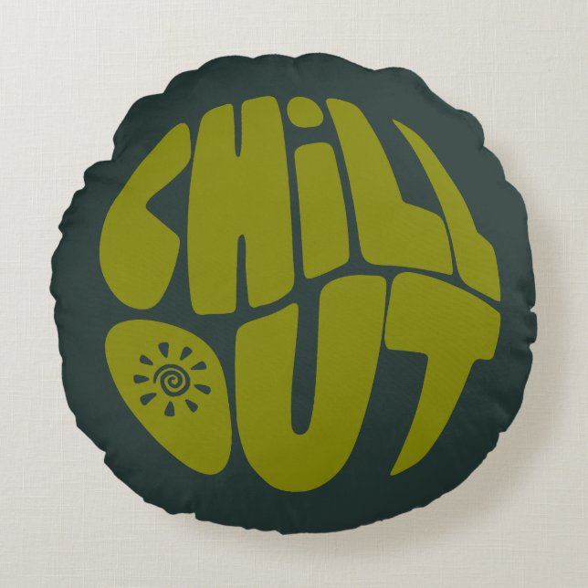 Almofada Redonda Palavra de letra desenhada à mão na forma de uma b (Frente)