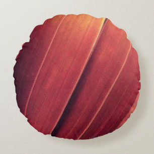 Almofada Redonda Palm Fronts in Rust and Dourado