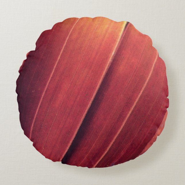 Almofada Redonda Palm Fronts in Rust and Dourado (Frente)