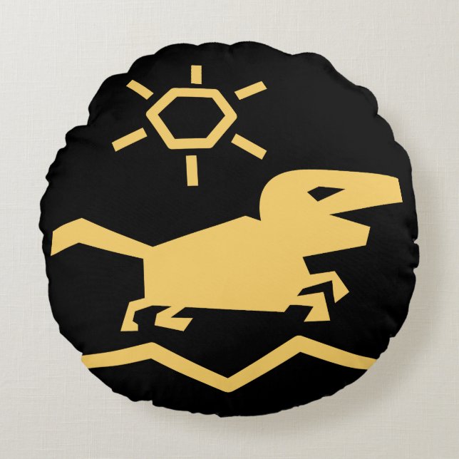 Almofada Redonda Pancestrais de animais antigos (Frente)